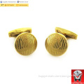 stainless steel Round shape cufflinks for men stainless suit shirt cufflinks in 18K plated Gold color